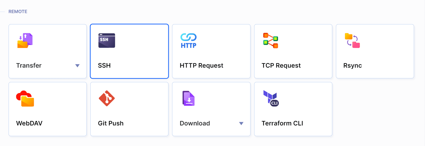 SSH action selection